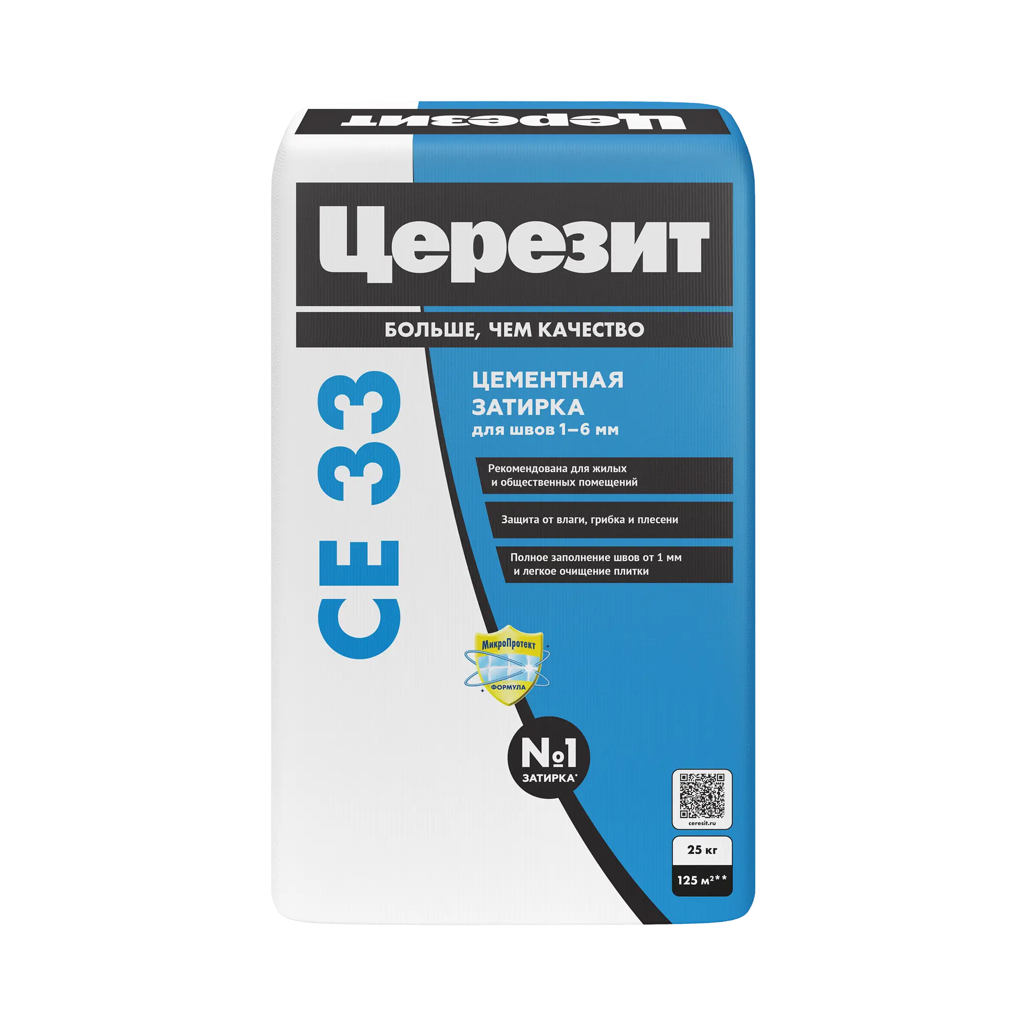 Церезит CE33 25кг затирка для швов 1-6 мм белый 01