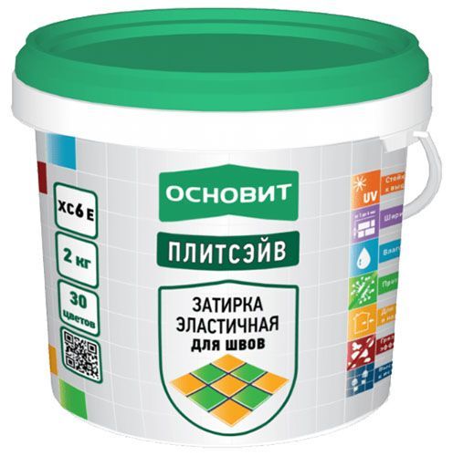 Затирка белая эластичная 010 Плитсэйв ХС6 Е, 2 кг, ведро