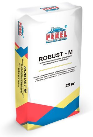 Цементно-известковая штукатурка для машинного нанесения ROBUST-M, 25 кг, мешок
