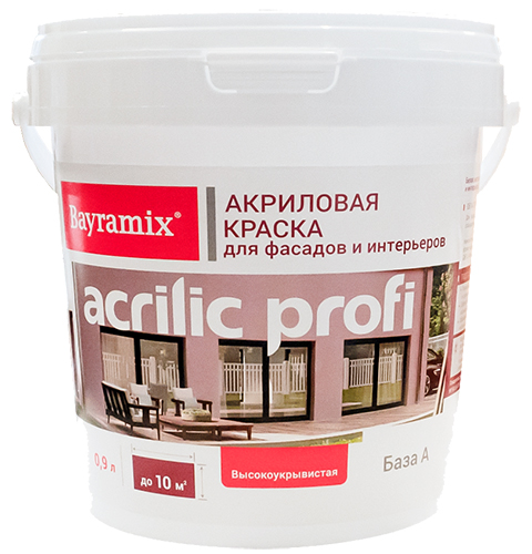 Bayramix Acrilic Profi краска для фасадов и интерьеров, База А, 16 л