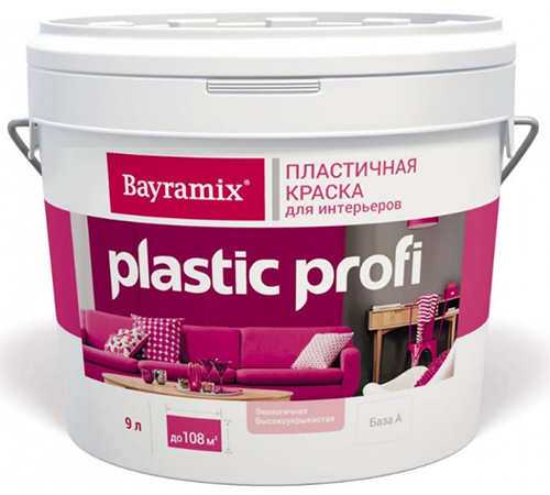 Bayramix Plastic Profi краска на акриловой основе для интерьеров, База А, 2.7 л