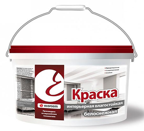 Краска интерьерная, акриловая, влагостойкая белоснежная, 7 кг ведро