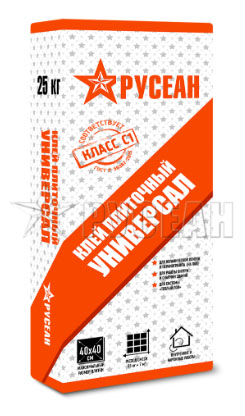Клей для плитки УНИВЕРСАЛ в мешках, Русеан, 25 кг
