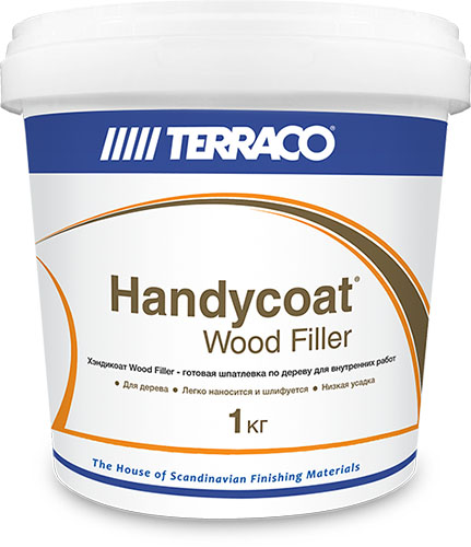 Готовая шпатлевка по дереву Terraco Handycoat Wood Filler, 1 кг ведро