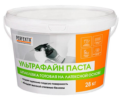 Шпаклевка готовая на латексной основе Ультрафайн Паста, Perfekta, 28 кг