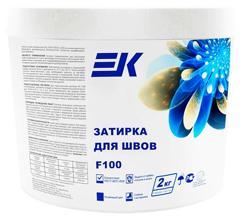 Затирка для узких швов, ЕК F100, ведро 2 кг, бежевая