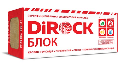 Минеральная вата DiRock Блок (1000х600х170 мм) 1 шт (0,6 м2, 0,102 м3) в упаковке