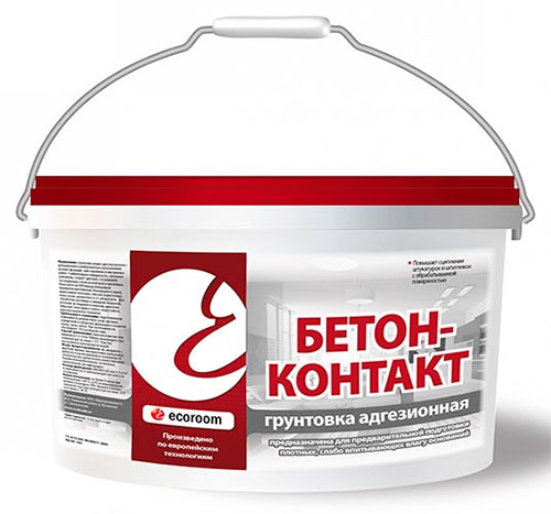 Бетоноконтакт грунтовка адгезионная Ecoroom, 8 кг, ведро