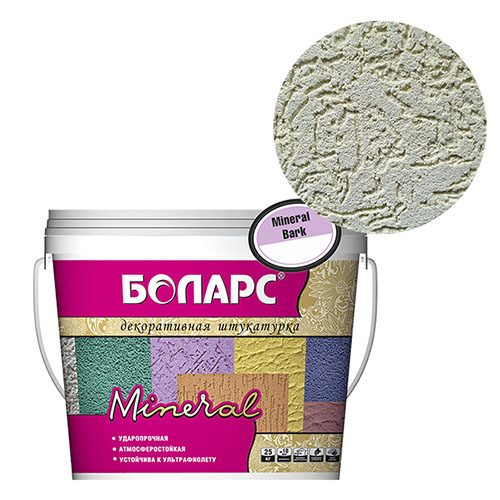 Декоративная штукатурка Боларс Mineral Bark 3,5, короед, ведро 45 кг