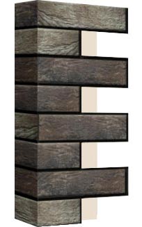Правый откос фасадной термопанели Аляска Loft brick peper, 60 мм