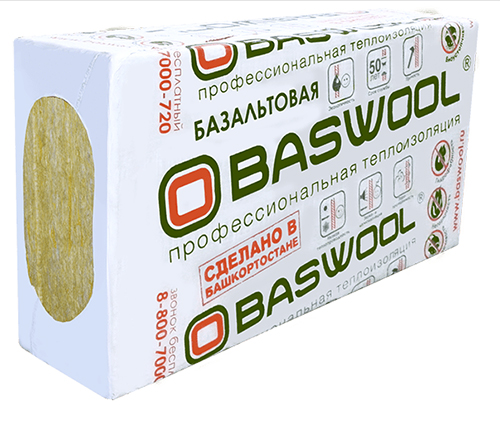 Минеральная вата Baswool (Басвул) Руф Н 100 (1200х600х120) 2 шт (1,44 м2, 0,1728 м3) в упаковке
