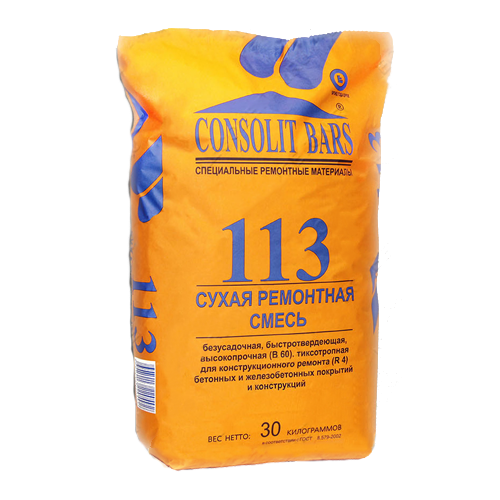 CONSOLIT BARS 113, высокопрочный, тиксотропный (В60), 30 кг мешок, КОНСОЛИТ