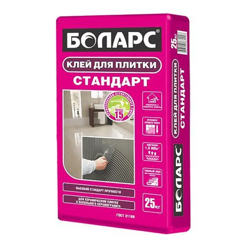 Клей для плитки Стандарт БОЛАРС, 25 кг