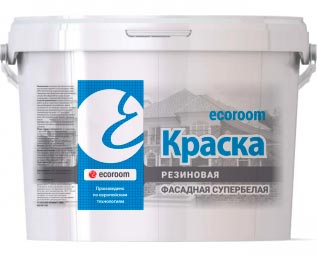 Краска резиновая, фасадная, супербелая, 3 кг ведро