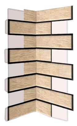 Внутренний угловой элемент фасадной термопанели Аляска Loft brick salt, 40 мм