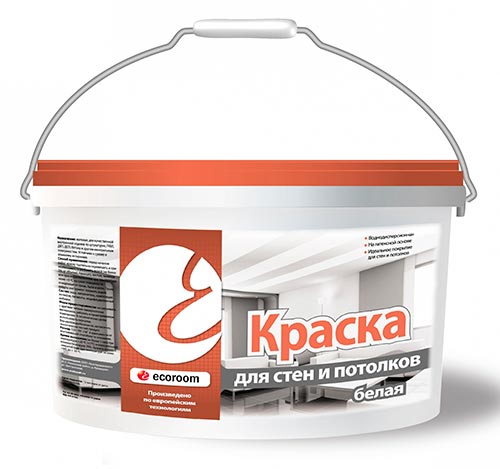 Краска для стен и потолков акриловая, белая, 7 кг ведро