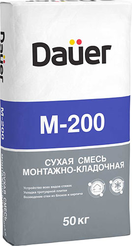 Dauer Сухая смесь М-200 Монтажно-кладочная 50 кг мешок