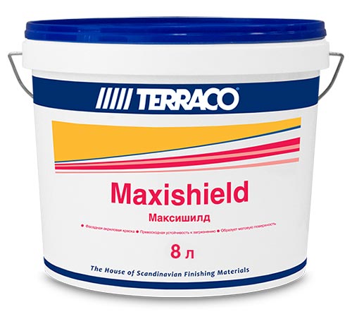 Акриловая краска Terraco для фасадных работ MAXISHIELD 8 л ведро