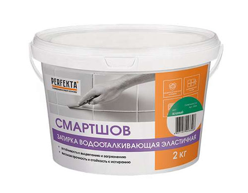 PERFEKTA СмартШов водоотталкивающая эластичная затирка (зеленый) ведро 2 кг