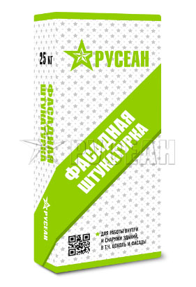 Фасадная штукатурка для машинного и ручного нанесения, Русеан, 25 кг