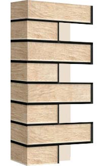 Правый откос фасадной термопанели Аляска Loft brick salt, 60 мм