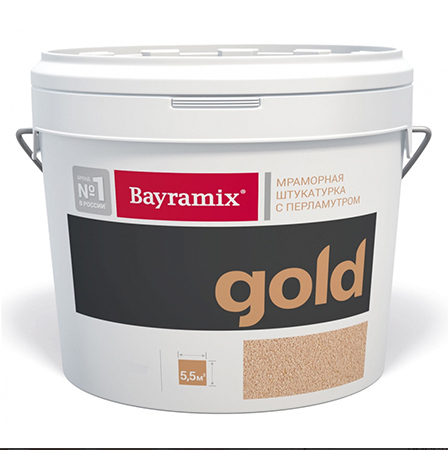 Bayramix Mineral Gold мраморная штукатурка с использованием перламутровой мраморной крошки, 15 кг
