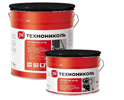 Герметик бутилкаучуковый ТЕХНОНИКОЛЬ № 45 (серый), ведро 16 кг