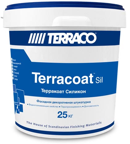 Декоративная штукатурка Terraco TERRACOAT Sahara Silicone, 2,5 мм на силиконовой основе с зернистой текстурой типа «шуба» с эффектом песка, ведро 25 кг
