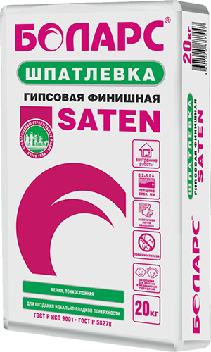 Шпатлевка гипсовая SATEN Боларс, 20 кг, мешок