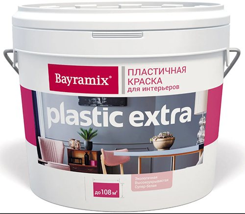 Bayramix Plastic Extra краска матовая на акриловой основе для интерьеров, 2.7 л