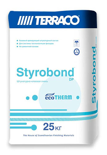 Армирующий штукатурный состав Terraco STYROBOND DP ECOTHERM белый, 25 кг мешок