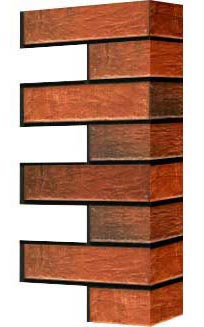 Левый откос фасадной термопанели Аляска Loft brick chili, 40 мм