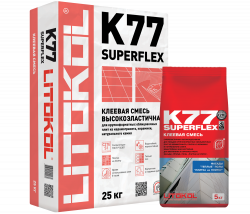 Клей для укладки плитки SUPERFLEX K77 (класс С2 TE S1), 25 кг, LITOKOL
