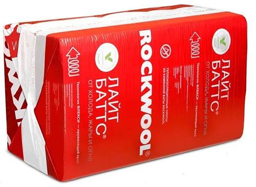 Минеральная вата ROCKWOOL Лайт Баттс (1000х600х75) 8 шт (4,8 м2, 0,36 м3) в упаковке