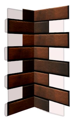 Внутренний угловой элемент фасадной термопанели Аляска Retro brick cardamon, 40 мм
