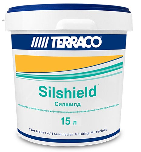 Силиконовая фасадная краска краска работ TERRACO SILSHIELD 15 л ведро