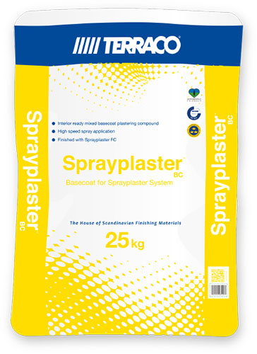 Штукатурка Terraco SPRAYPLASTER FC усиленная полимерная для механизированного нанесения, ведро 25 кг