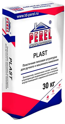 Гипсовая штукатурка PLASTER белый 30 кг мешок Perel