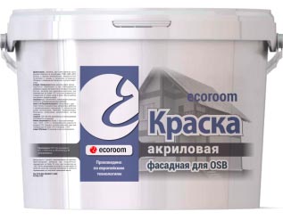 Краска акриловая, фасадная, Ecoroom, для OSB, 5 л, ведро
