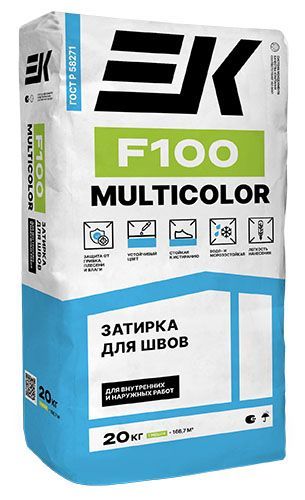 Затирка для узких швов, ЕК F100, мешок 20 кг, серая