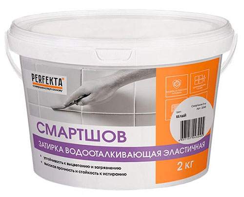 PERFEKTA СмартШов водооткалкивающая эластичная затирка (белый), ведро, 2 кг