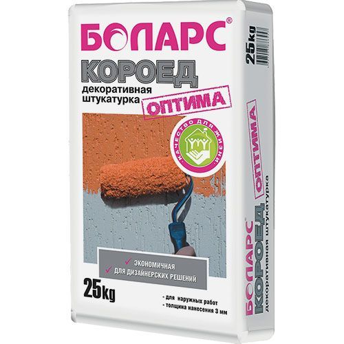Штукатурка декоративная КОРОЕД  ОПТИМА фракция 1,5, 25 кг мешок