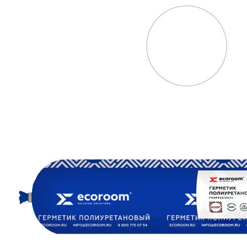 Ecoroom Roof, 600 мл, белый, полиуретановый герметик однокомпонентный, файл-пакет