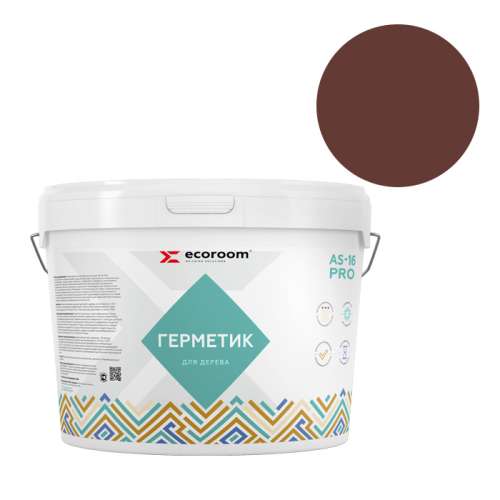 Герметик Ecoroom AS-16 PRO, 15 кг, тик, для деревянного строения, ведро