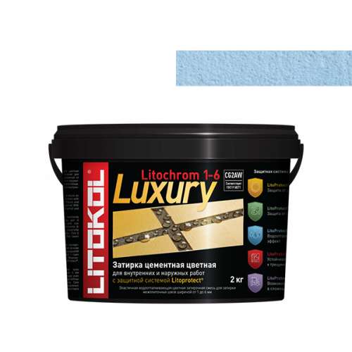 Затирка LITOCHROM 1-6 LUXURY, C.110 Голубой, 2 кг, LITOKOL