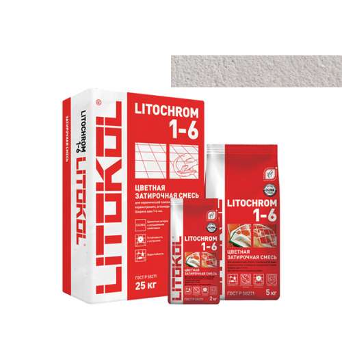 Затирка LITOCHROM 1-6, 25 кг, Оттенок C.20 Светло-серый, LITOKOL