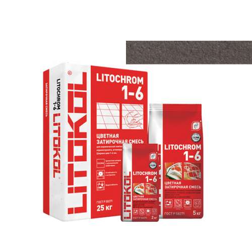 Затирка LITOCHROM 1-6, 2 кг, Оттенок C.40 Антрацит, LITOKOL