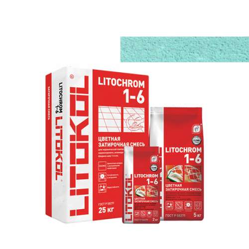 Затирка LITOCHROM 1-6, 2 кг, Оттенок C.600 Турмалин, LITOKOL