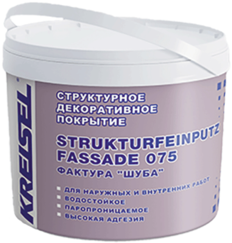 STRUKTURFEINPUTZ 075 FASSADE, Структурное покрытие для фасадов и стен помещений, рельефное покрытие типа 
