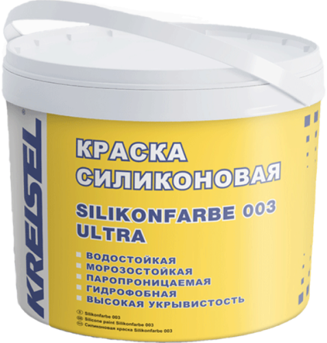 SILIKONFARBE 003 ULTRA, Фасадная силиконовая краска,396 цветов, цветовая группа 1, KREISEL